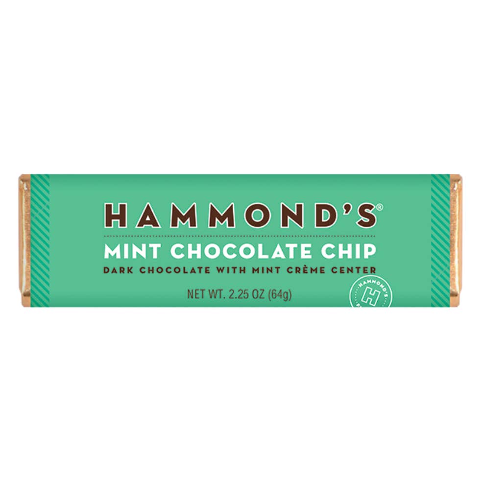 Dark Chocolate - Mint Chocolate Chip Candy Bar - 2.25