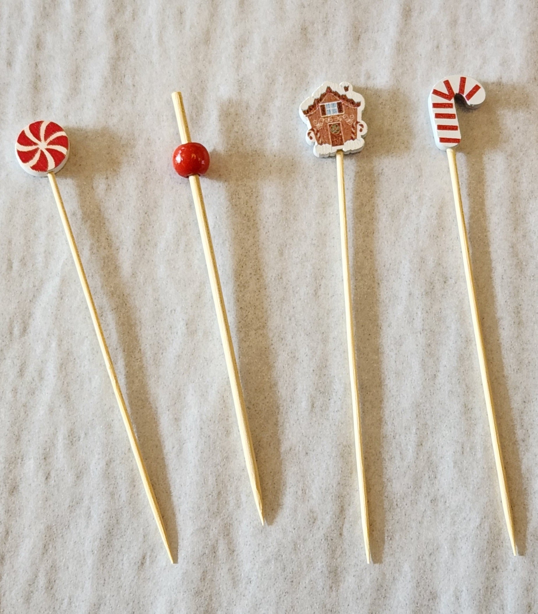 Candy Cane Picks - 50 assorted pieces