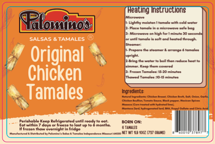 Original Chicken Tamales | Palomino's Salsa and Tamales