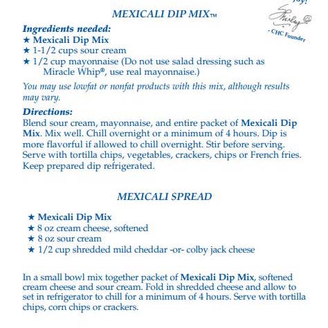 Mexicali Dip Mix | Country Home Creations
