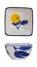 Hand-Painted Stoneware Dish w/ Lemons, 4 Styles