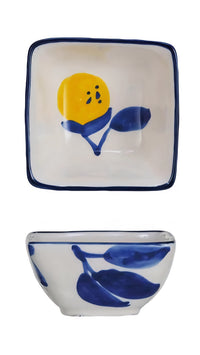 Hand-Painted Stoneware Dish w/ Lemons, 4 Styles