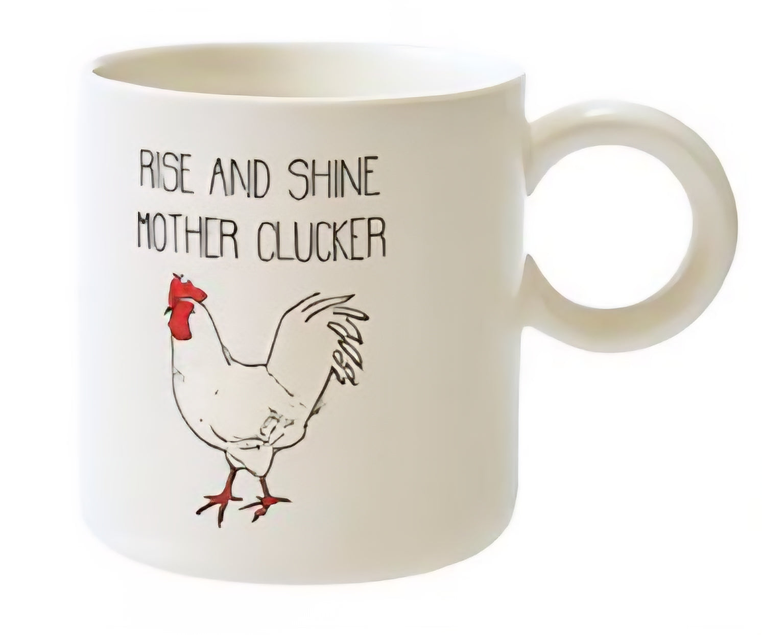 Stoneware Mug with Chicken and Saying, 4 Styles