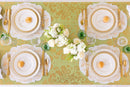 Light Green Damask Table Runner | Hester & Cook