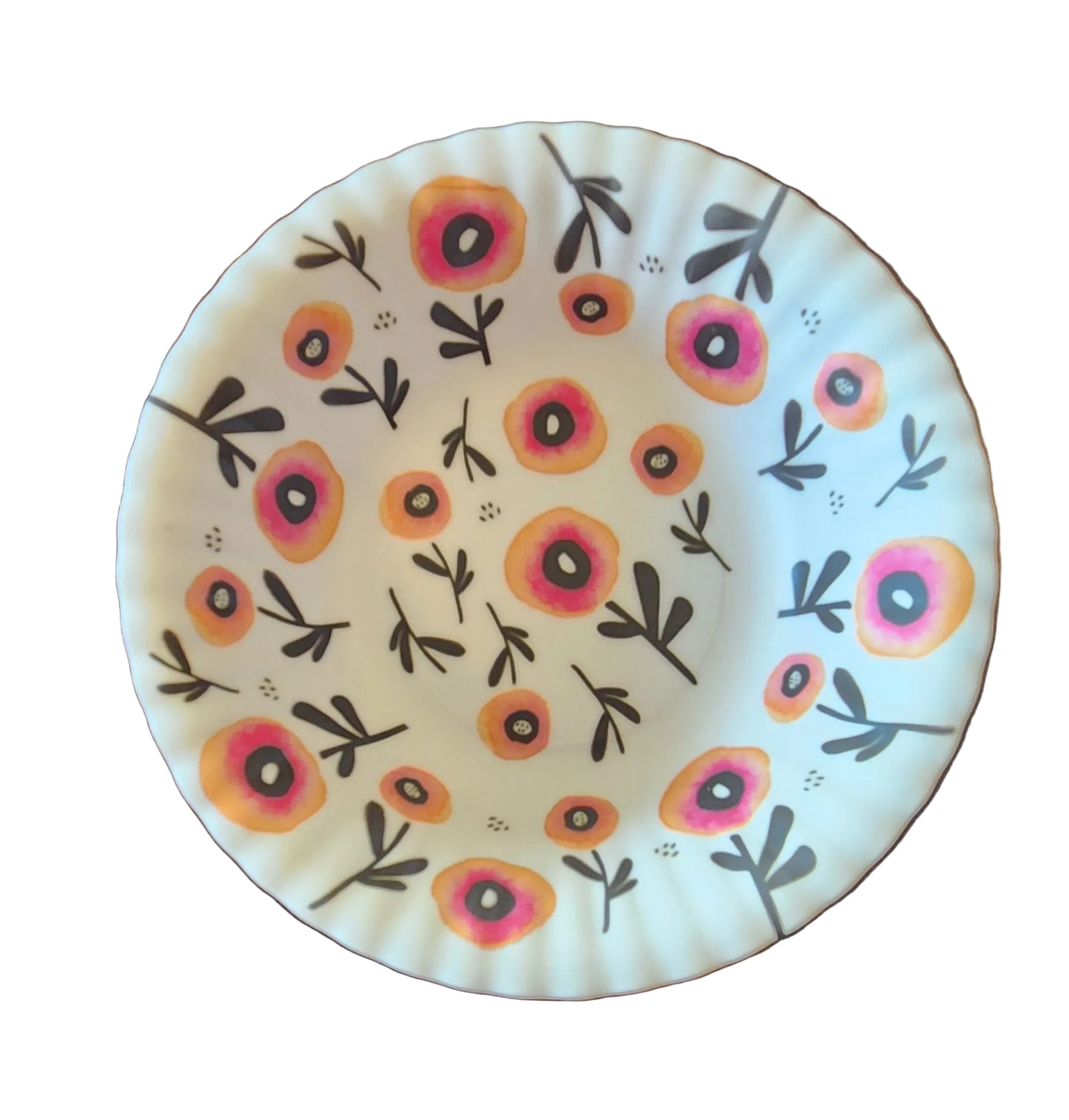 Inky Poppies Melamine 'Paper' Bowl, 4 Styles