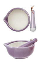 Ceramic Mortar & Pestle, 4 Assorted Colors