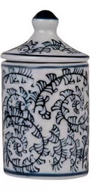 Stoneware Jar with Lid Floral Design