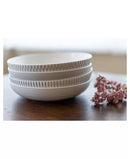 Textured Porcelain Dinner Bowls 48 oz