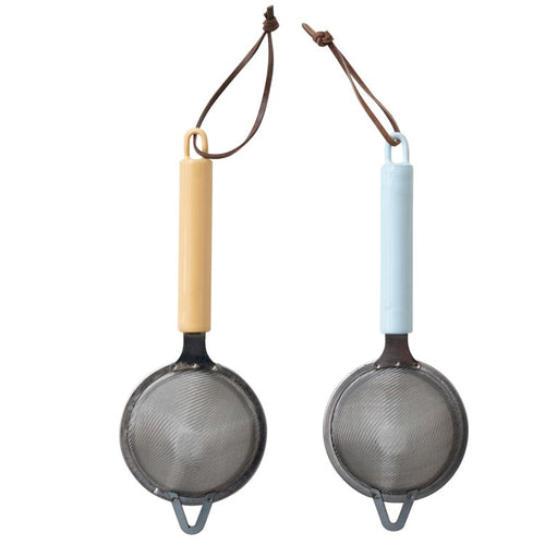 Stainless Steel Strainer with Enameled Handle - Sold Separately