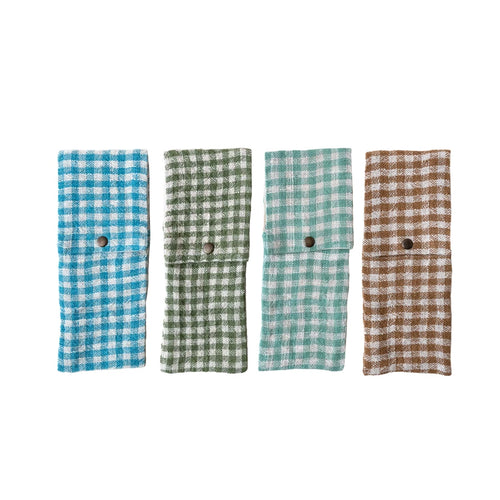 Woven Linen and Cotton Cutlery Sleeve, 4 colors - Sold Separately