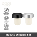 2 Pc T-Shaped Wine Corks - Silver & Black