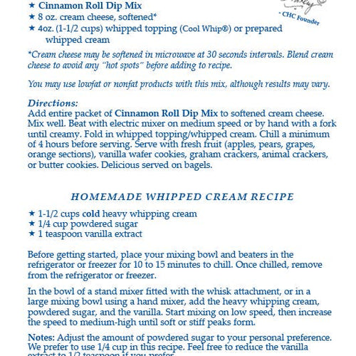Cinnamon Roll Dip Mix | Country Home Creations