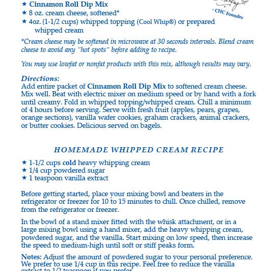 Cinnamon Roll Dip Mix | Country Home Creations
