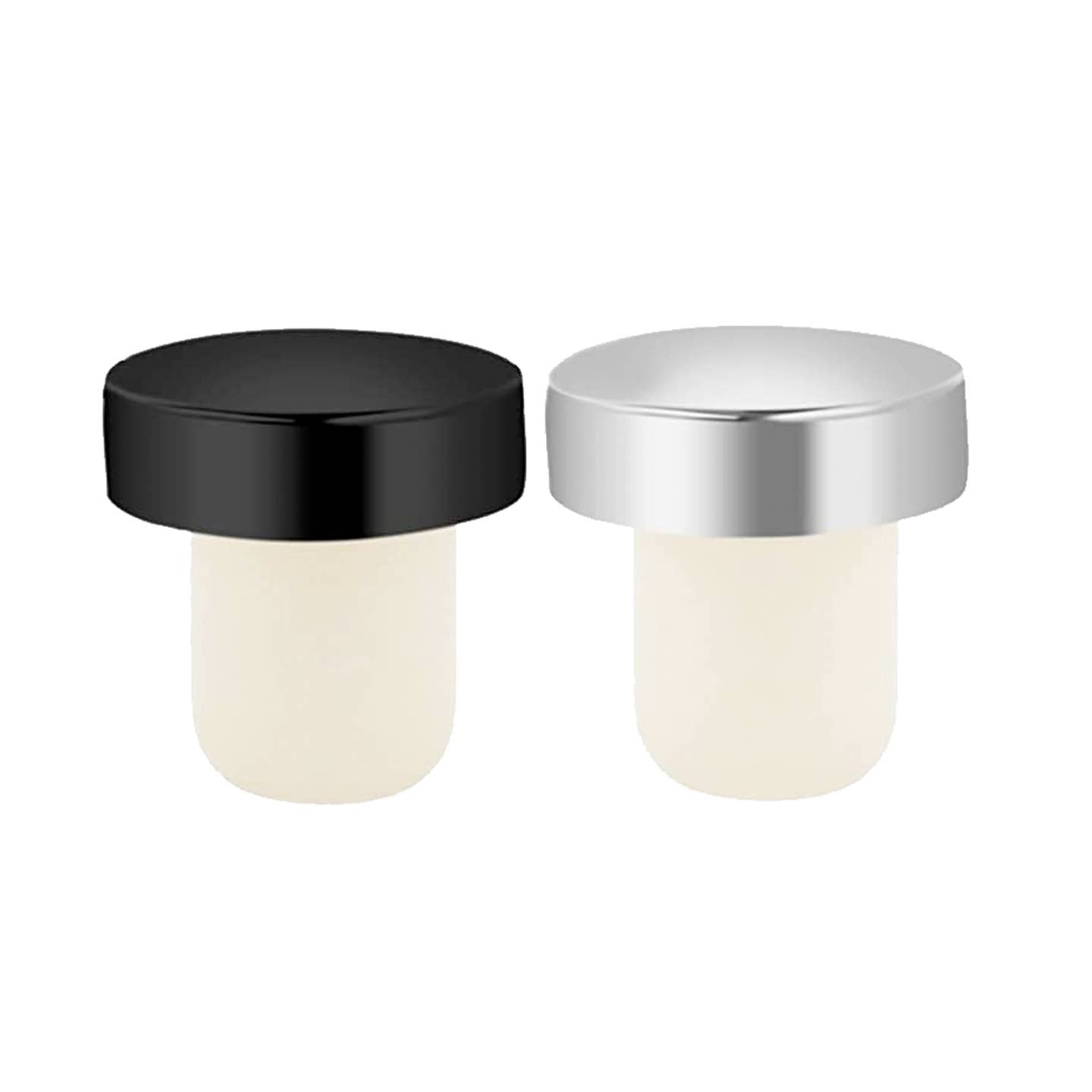 2 Pc T-Shaped Wine Corks - Silver & Black