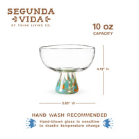 Viajar Wide Stemmed Recycled Margarita Glasses, Set of 2