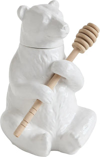 Bear Honey Pot with Honey Dipper - 7-in