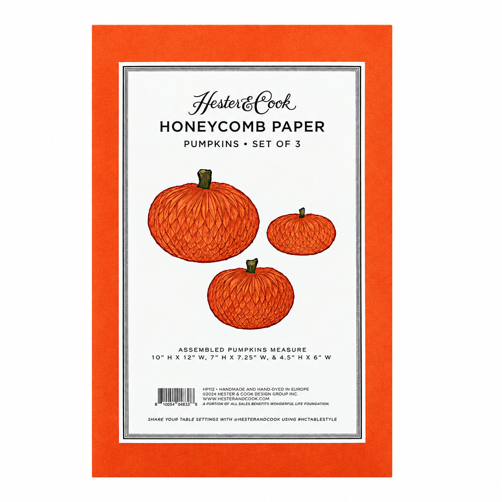 Honeycomb Paper Pumpkins, Set of 3 | Hester & Cook