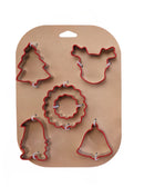 Stainless Steel Holiday Cookie Cutters on Card, Set of 6, 2 Styles