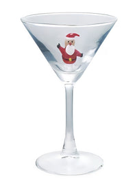 4 oz. Martini Glass with Hand-Blown Holiday Figure, 8 Styles