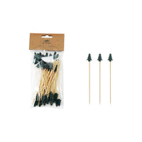 Bamboo Skewers with Tree-Shaped Handles, Set of 50