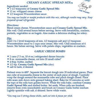 Creamy Garlic Spread Mix | Country Home Creations