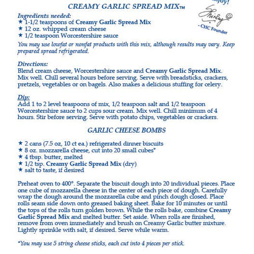Creamy Garlic Spread Mix | Country Home Creations