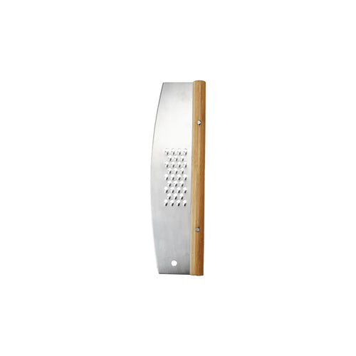 Stainless Steel & Rubberwood Pizza Cutter w/ Grater