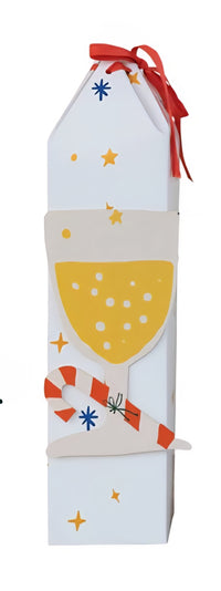 Wine Gift Box with 3D Cocktail/Bottle, 4 Styles - Handmade Recycled Paper