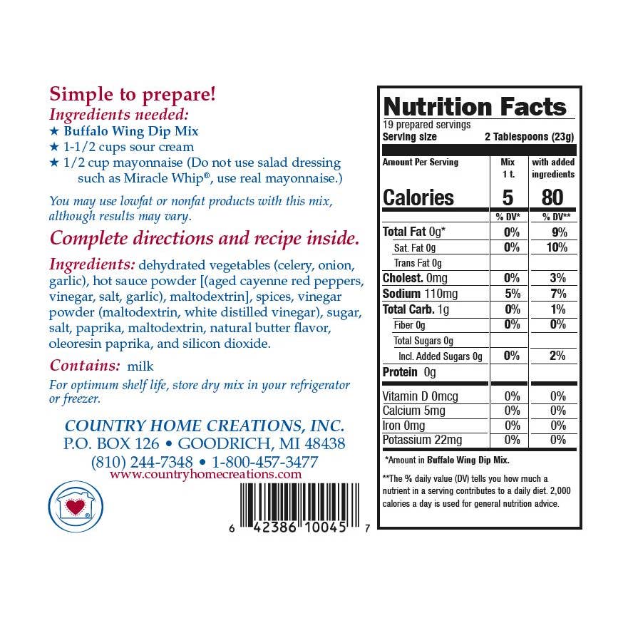 Country Home Creations Buffalo Wing Dip Mix