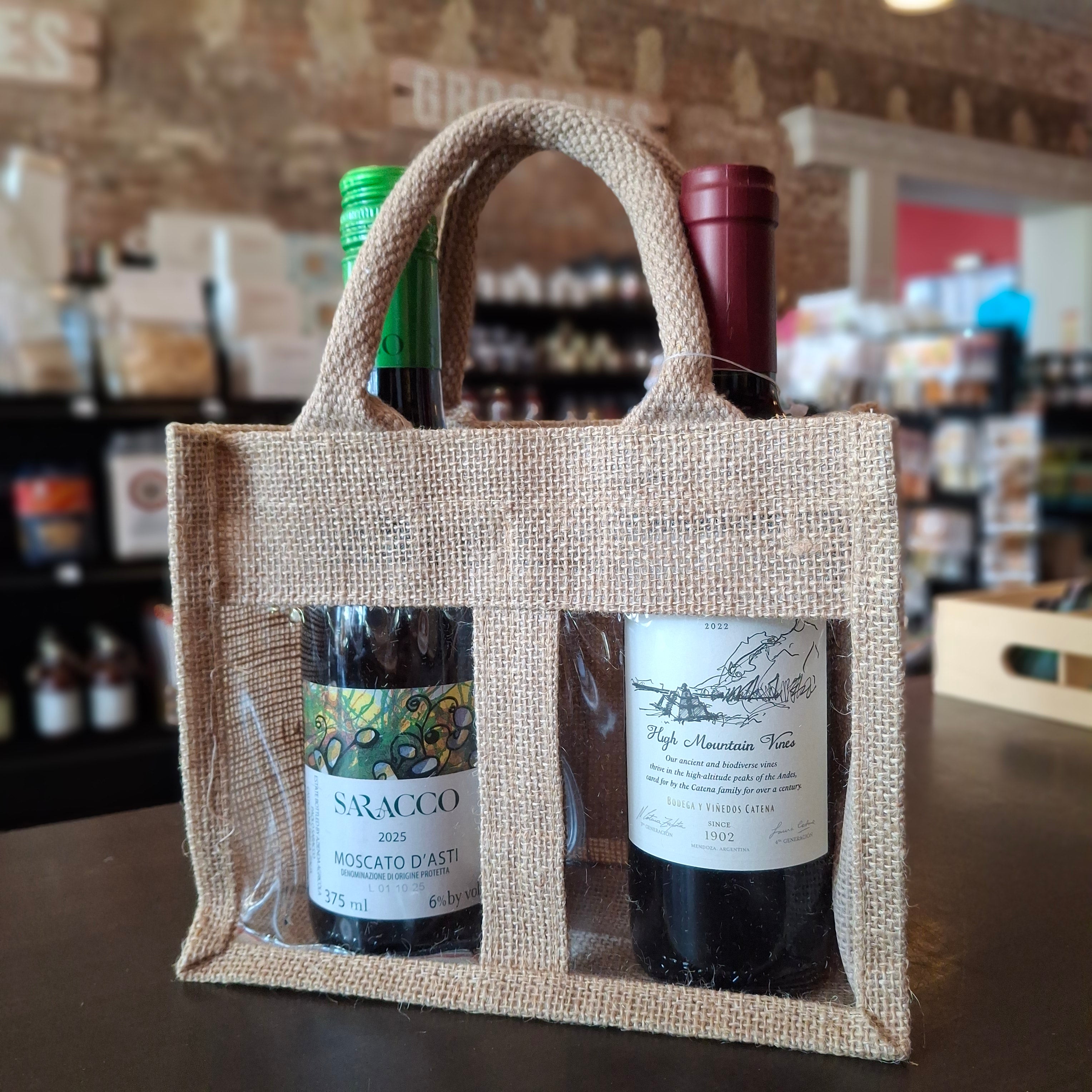 Burlap Tote Bag 7.5"L x 5.9"H x 3.5"W