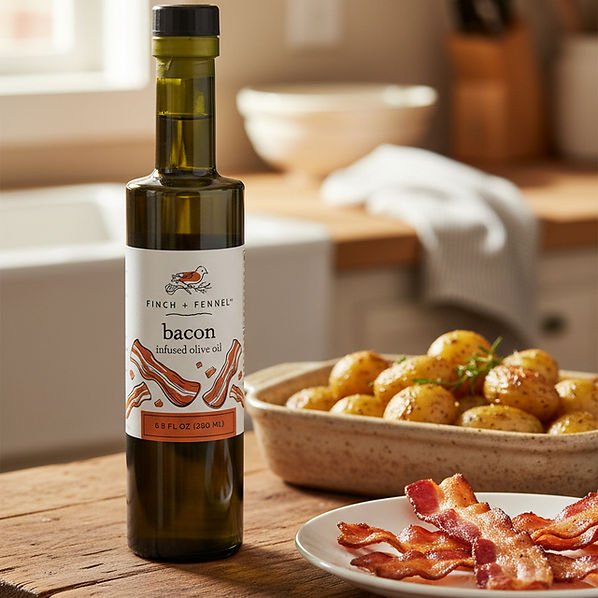 Bacon Infused Olive Oil, 6.8 oz | Finch + Fennel