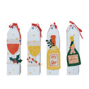 Wine Gift Box with 3D Cocktail/Bottle, 4 Styles - Handmade Recycled Paper