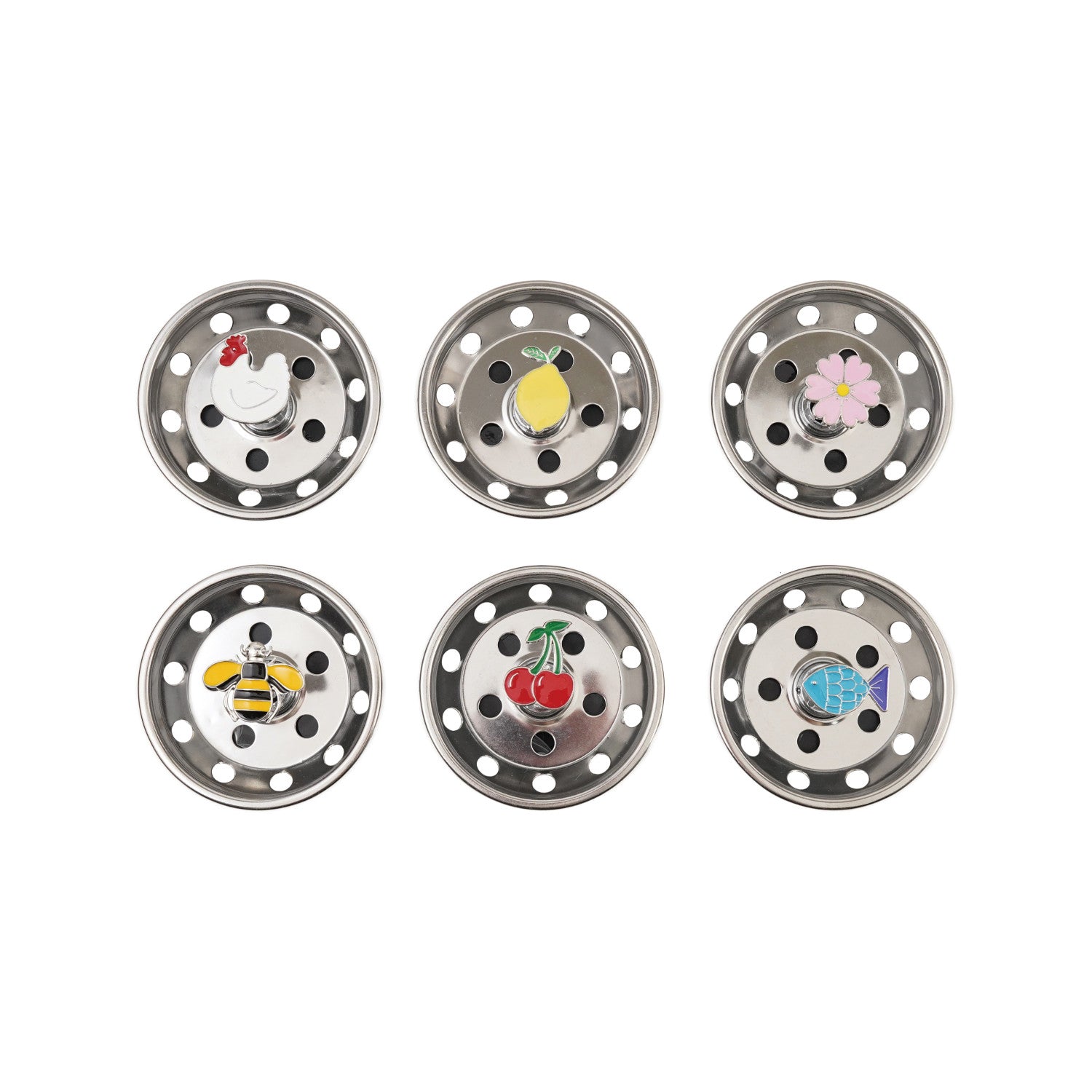 Stainless Steel Sink Strainer/Stopper with Icon, 6 Styles