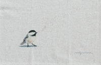 Cotton & Linen Printed Tea Towel w/ Bird, 4 Styles