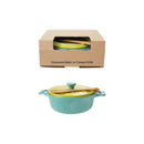 Stoneware Brie Baker W/Lid & Bamboo Spreader
