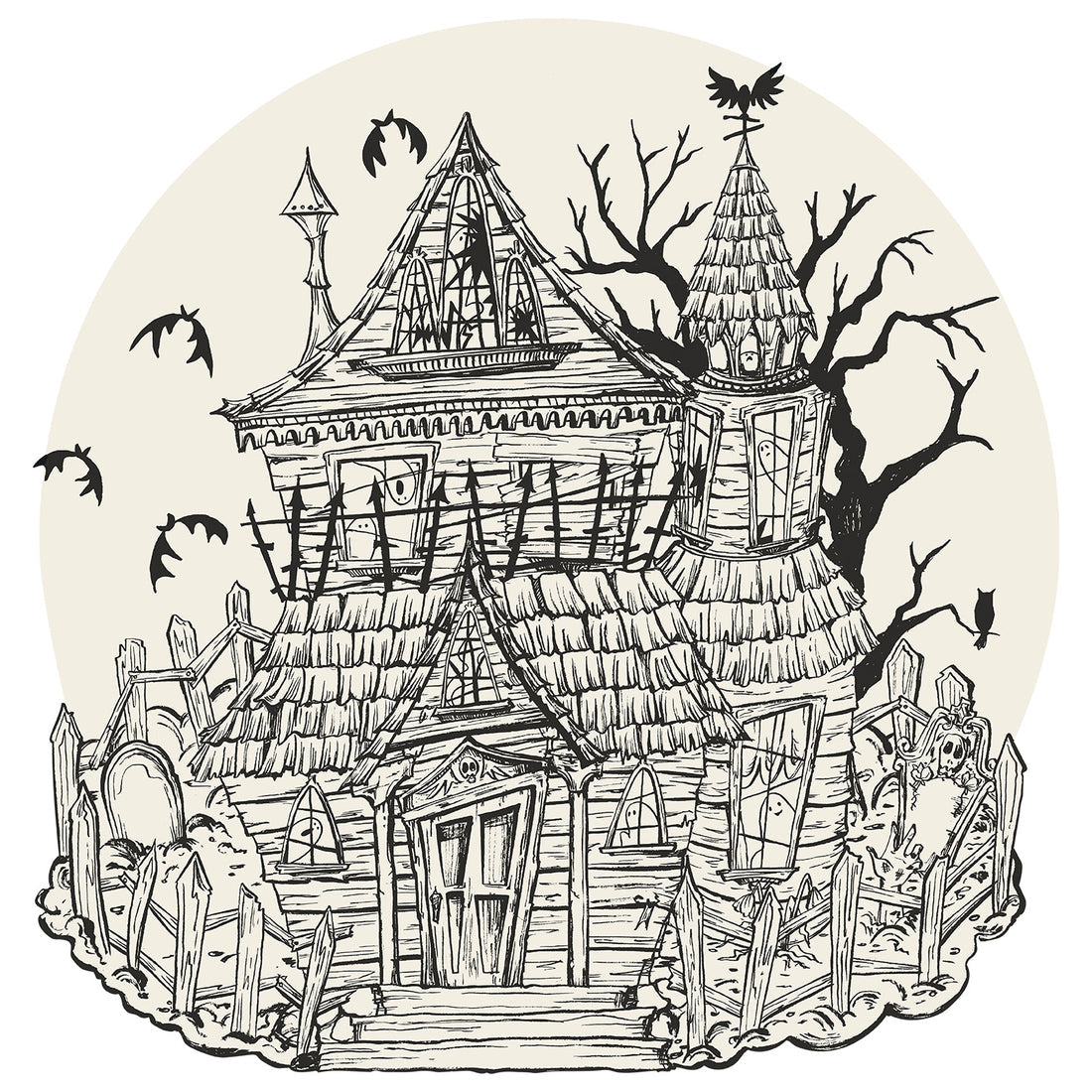 Hester & Cook Die-Cut Coloring Haunted House Placemat