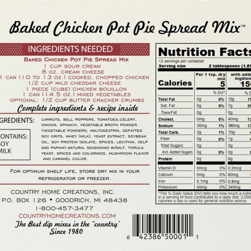 Baked Chicken Pot Pie Spread Mix | Country Home Creations
