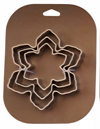 Stainless Steel Holiday Cookie Cutters on Card, Set of 3, 5 Styles