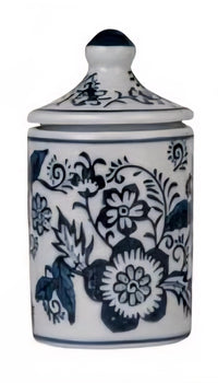 Stoneware Jar with Lid Floral Design