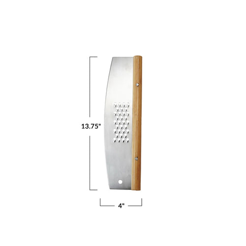 Stainless Steel & Rubberwood Pizza Cutter w/ Grater