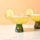 Viajar Wide Stemmed Recycled Margarita Glasses, Set of 2