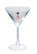 4 oz. Martini Glass with Hand-Blown Holiday Figure, 8 Styles