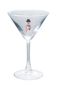 4 oz. Martini Glass with Hand-Blown Holiday Figure, 8 Styles