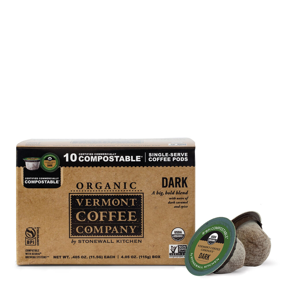 Stonewall Kitchen Coffee Pods
Organic Dark Coffee Single-Serve Pods