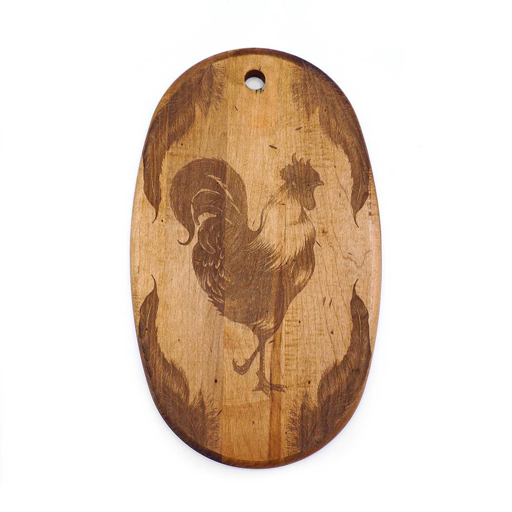 Maple Artisan Oval Charcuterie Board-Laura Zindel Rooster