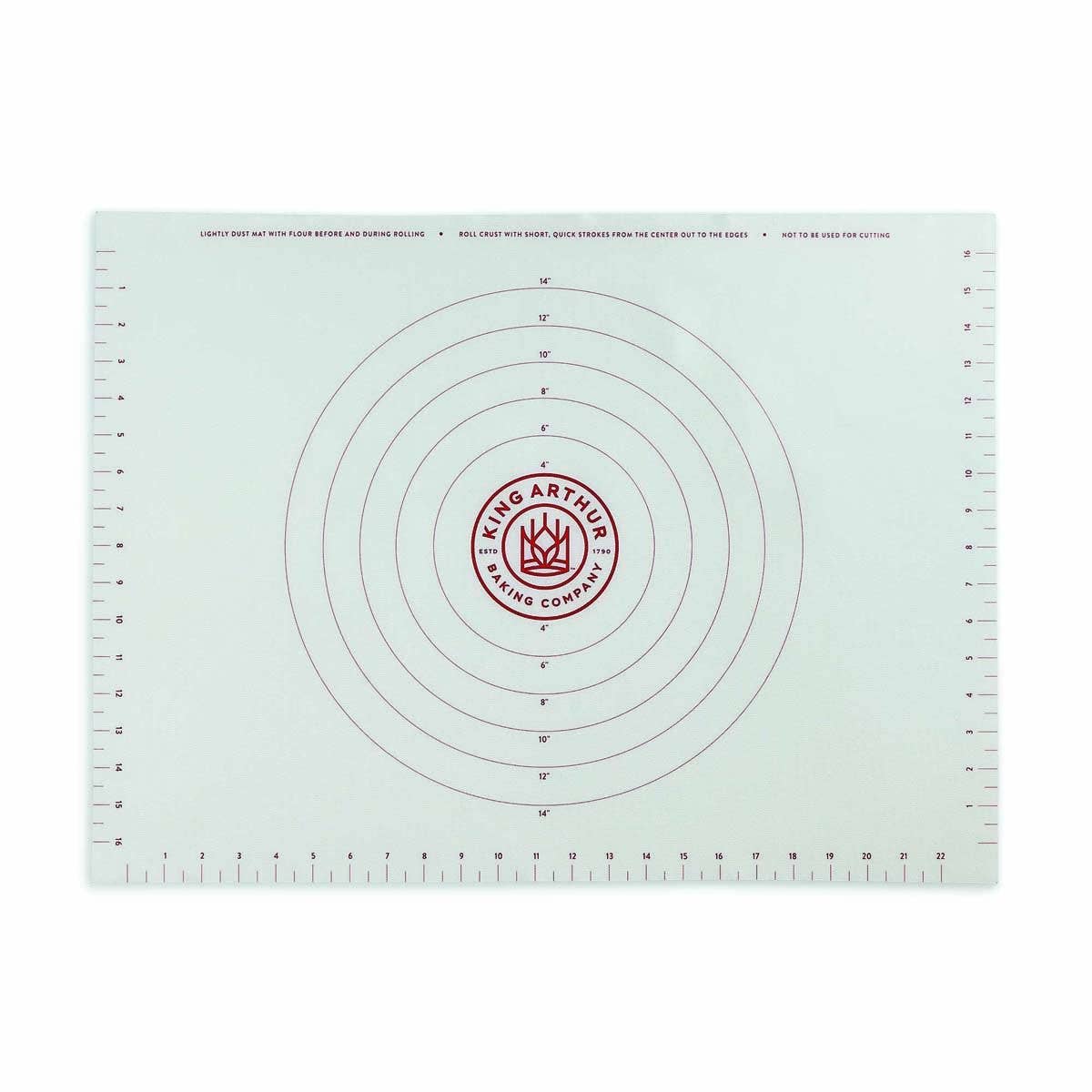Baking mat with circular measurements and King Arthur Baking Company logo on a white background