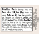Nutrition facts label for a product with minimal ingredients on a beige background