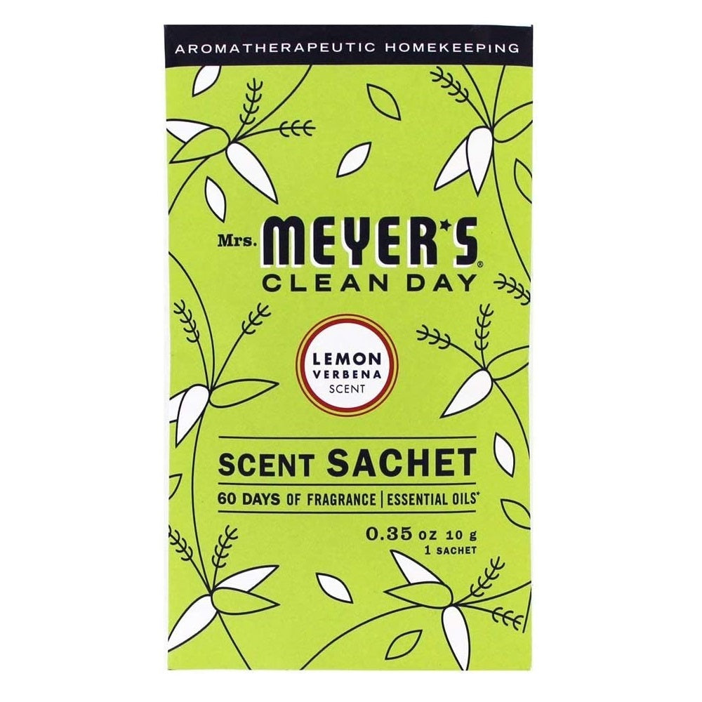 Mrs. Meyer's Clean Day lemon verbena scented sachet packaging on a white background