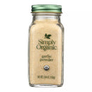 A jar of Simply Organic Garlic Powder. The label on the jar indicates that it is a 3.
