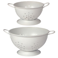 Matte Steel Colander Set/2 White